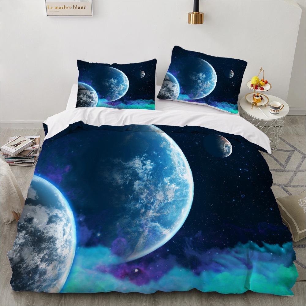 Moon Duvet Cover Set Night Tree Landscape 3D Print Polyester Comforter Cover King Twin Size for Boys Girl Teen Kids Bedding Set