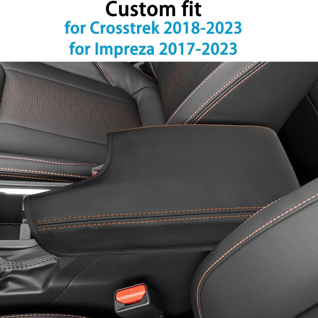 Center Console Armrest Cover for Subaru Crosstrek Accessories 2018-, for Impreza 2017- Arm Rest Box Lid Protection Trim, Armrest Seat Leather