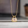 Yori White Square Cubic Zirconia Geometric Pendant Necklace 18 K Plated Stainless Steel Collar Necklace Gift Jewelry