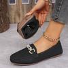 Spring and Autumn Solid Color Women's Flat Shoe Fashionable Round Toe Low Heel Casual Large Size Slip-on Women's Flat Shoes