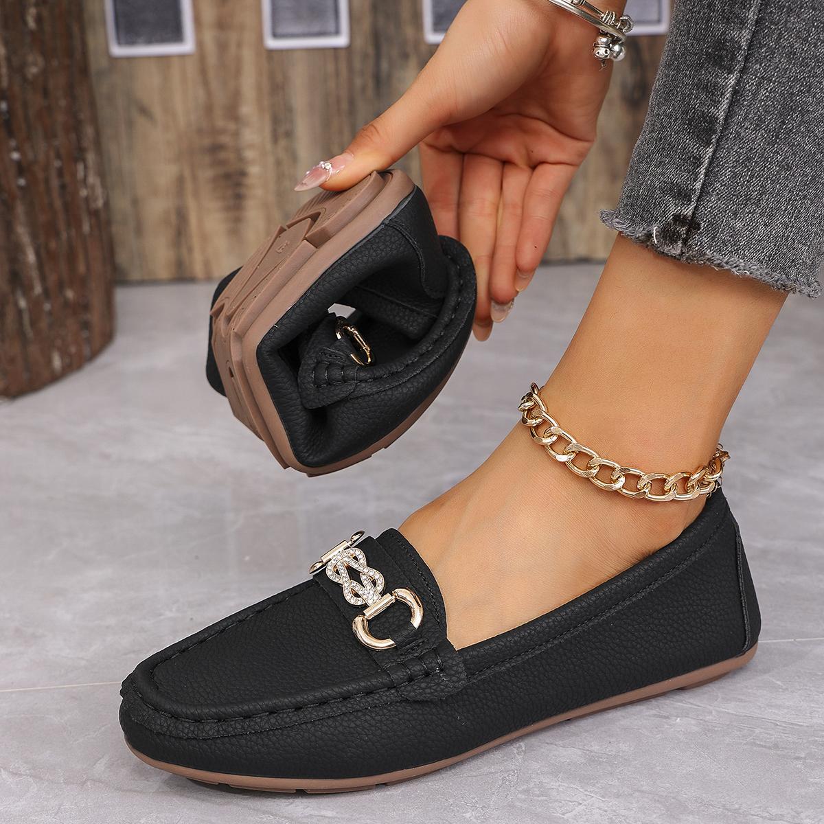 

Spring and Autumn Solid Color Women s Flat Shoe Fashionable Round Toe Low Heel Casual Large Size Slip-on Women s Flat Shoes 43