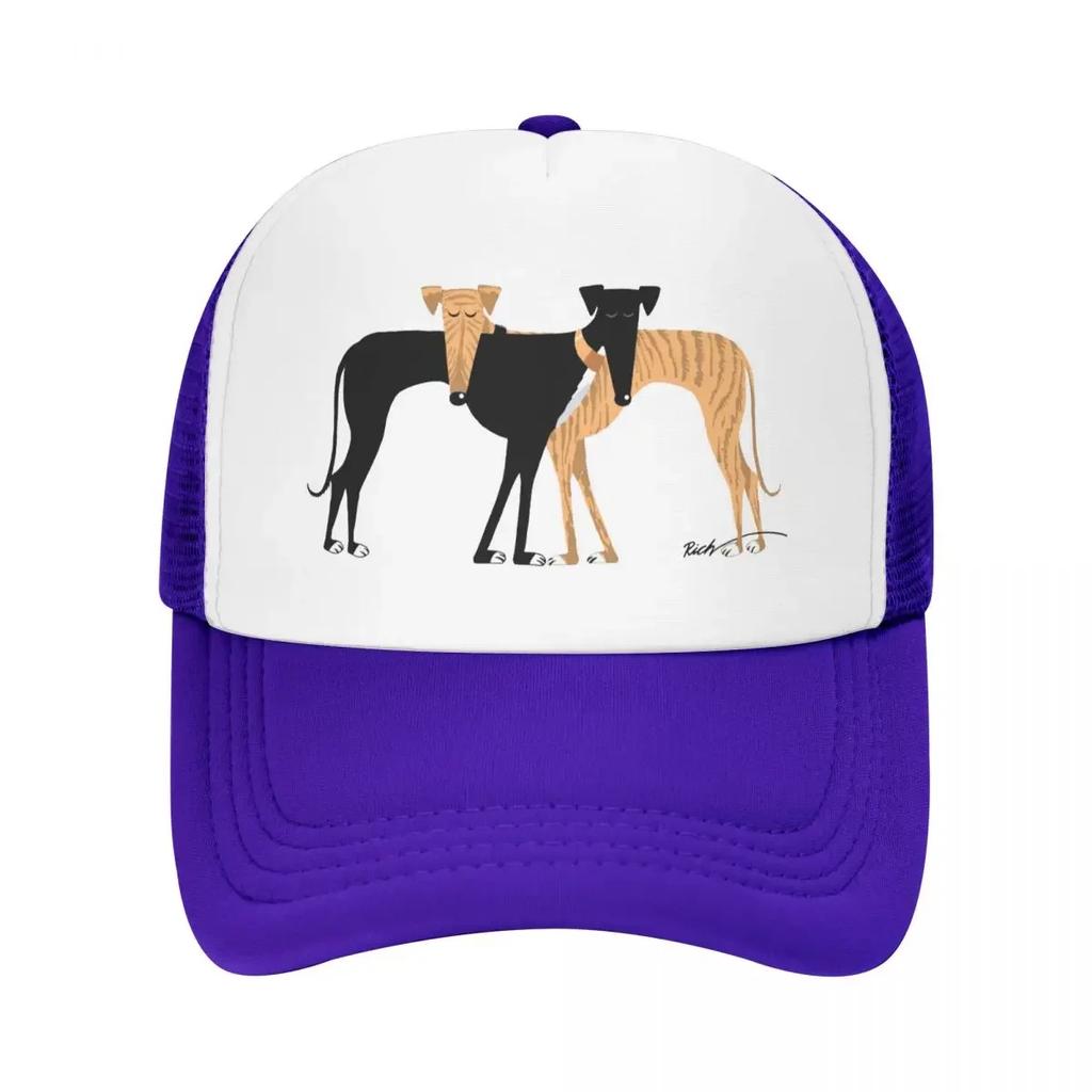 Custom Greyhound Dog Trucker Hat Unisex Women Adjustable Unisex Head Rest Brindle Hound Baseball Cap Spring Dad Hat