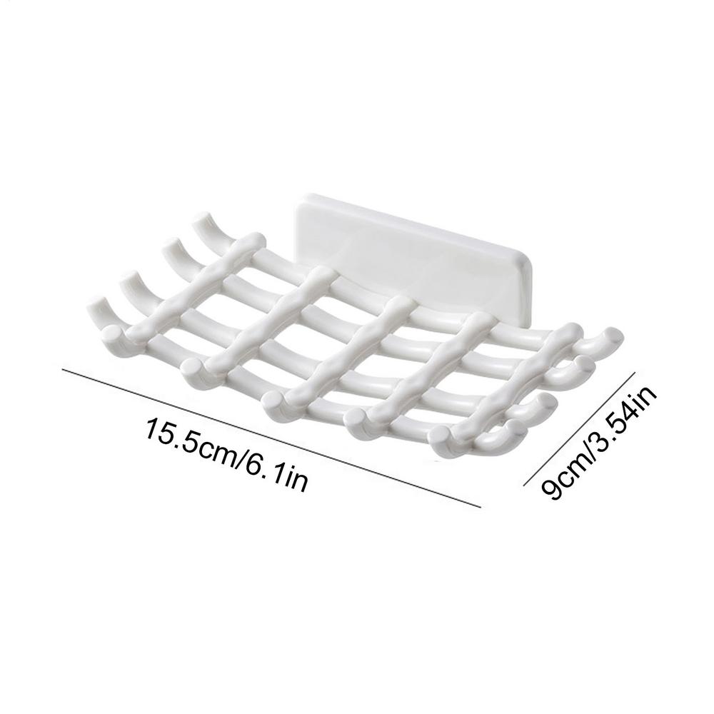 

Soap Box Wall Mounted Drainage Shelf For Home Use No Punching High-end Bathroom Space Saving Adhesive Soapbar Holder белый