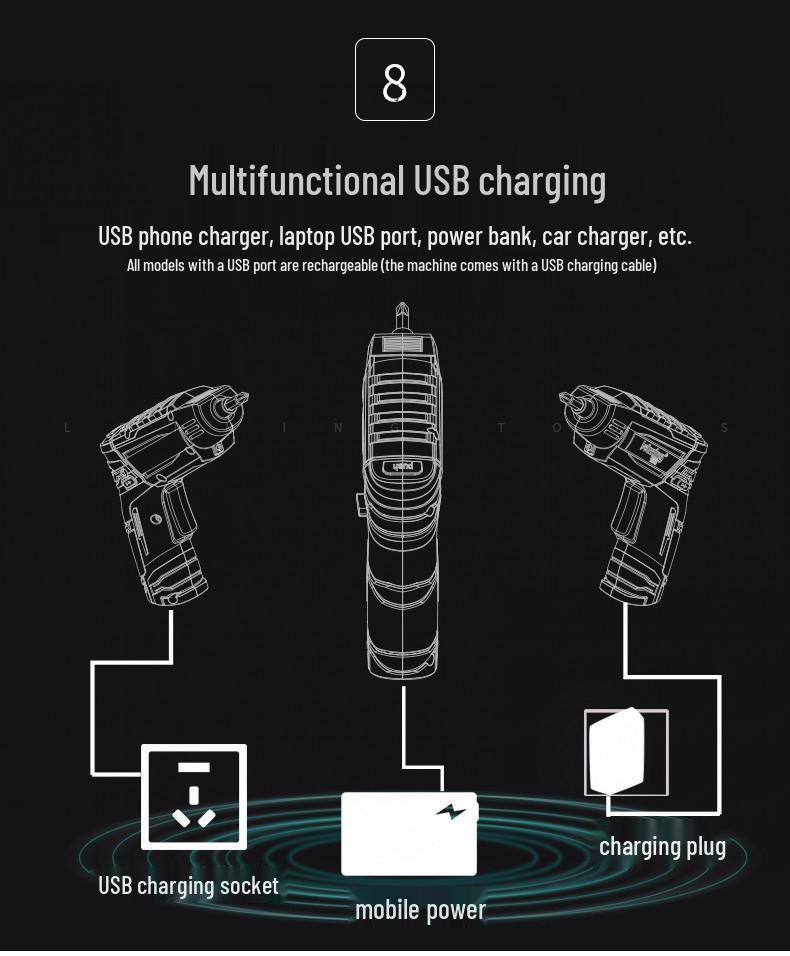 Lei Ming Rechargeable Electric Screwdriver and Small Hand Drill Tool Set