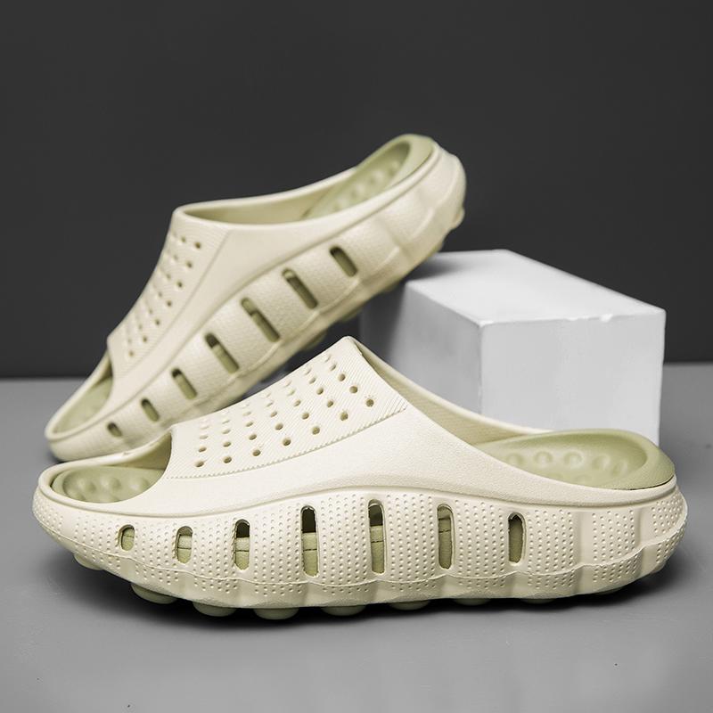 Nuove Pantofole da Uomo Estive Morbide con Suola Spessa, Sandali Traspiranti Antiscivolo per Bagno, Sandali Leggeri da Spiaggia