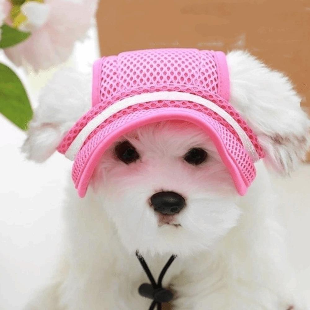 with Ear Holes Puppy Sun Protection Cap Breathable Dog Visor Hat Pet Mesh Sun Hat  for Dogs Cats