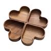 Wooden Serving Trays Stackable Candy Dish Heart-Shaped Nut Snack Tray Multi-tiered Platters for Coffee Table Rustic Home Decor