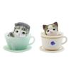 Cute Simulation Teacup Cat and Dog Mini Animal Miniature Landscape Decoration Garden Bonsai Decoration Gift Toy Cake decoration Figure