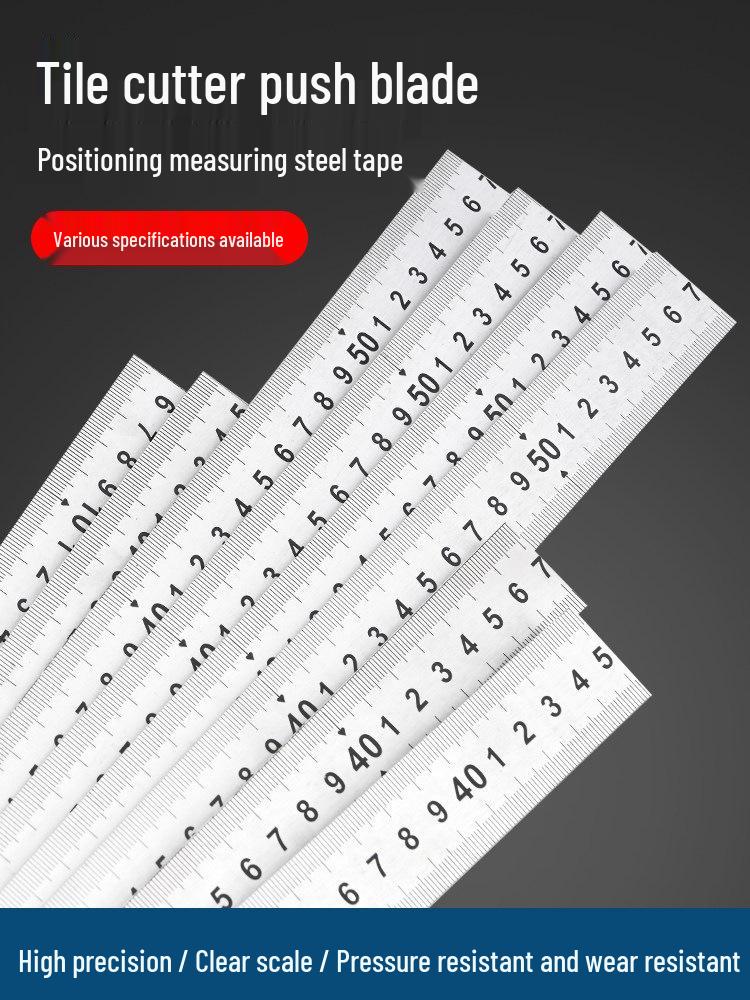 Manual Tile Cutter Accessories: Stainless Steel Positioning Ruler & Measuring Stickers
