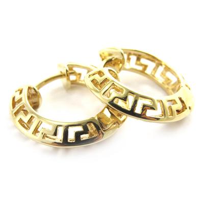[M9470] - Gold Plated 'Rhodes' Hoop Earrings - 20 Mm 5 Mm