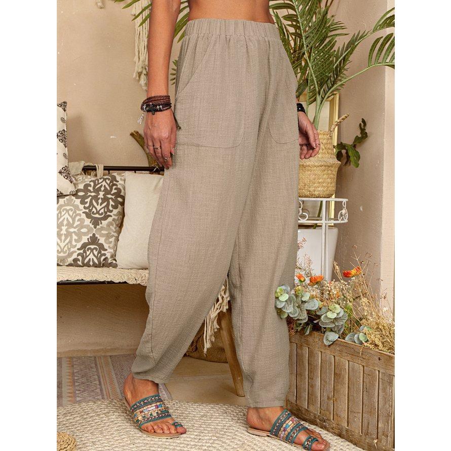 GMXIA Women's Casual Pants Loose Pure Cotton Casual Pants Home Harun Long Pants