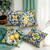 Home Decor Floral & Lemon Patterned Throw Pillow Covers Pattern Cushion Cover Suitable for Sofa Bedroom Car Pillow Cover