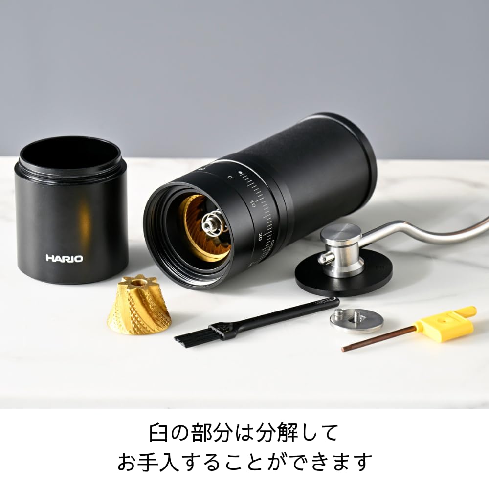Hario Coffee Grinder PRO Coffee Beans 24g Stainless Steel Mill 90 Levels Adjustable Disassembly Bearing Black CGP-2-B