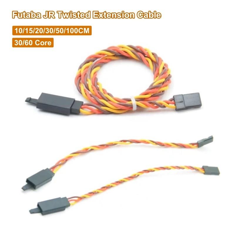 10Pcs/lot RC Servo Twisted Extension Cable 30 / 60 core Anti loosening buckle 22AWG For RC Futaba JR Male Female Connection line
