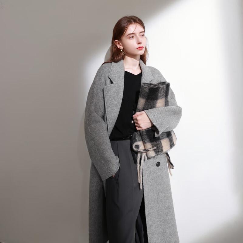 

Женское двустороннее пальто из смесовой альпаки San Cai S