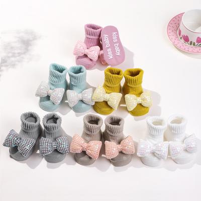 Zufälliges 6er-Sockenpaar/Set Babymädchen niedliche Schleifensocken rutschfest, atmungsaktiv, verschleißfest 1-2J Babysocken