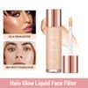 Lakerain Halo Glow Płynny Filtr Poprawiający Koloryt dla Rozświetlonego Wyglądu Wzbogacony Kwasem Hialuronowym Płynny Rozświetlacz w Pudrze
