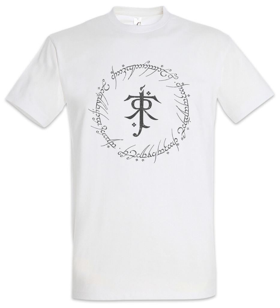 Ring Text T-Shirt Mens Womens Tees Top Lord of Sam Frodo the Rings Inscription Mordor Sauron