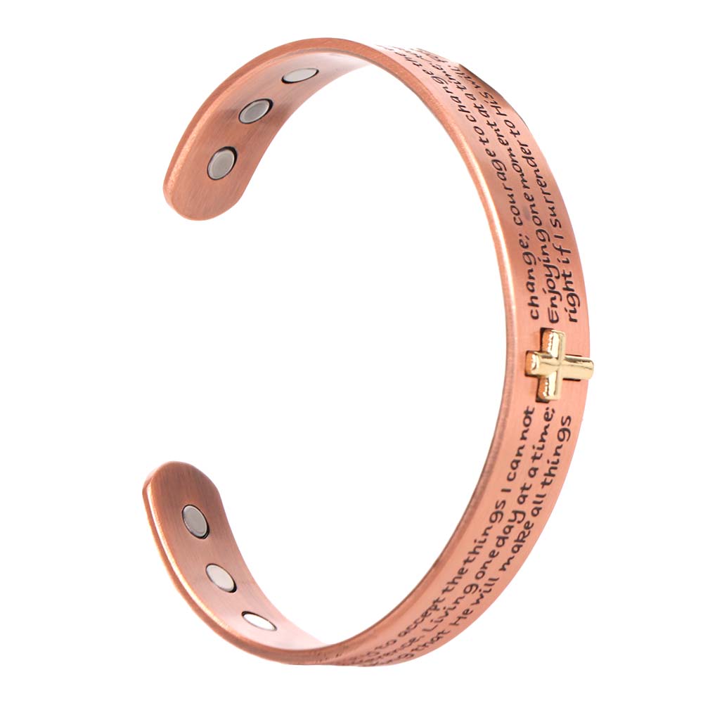 Bracciale Magnetico Regolabile a Croce Alta Magnetica Croce Cristiana per Uomini Donne