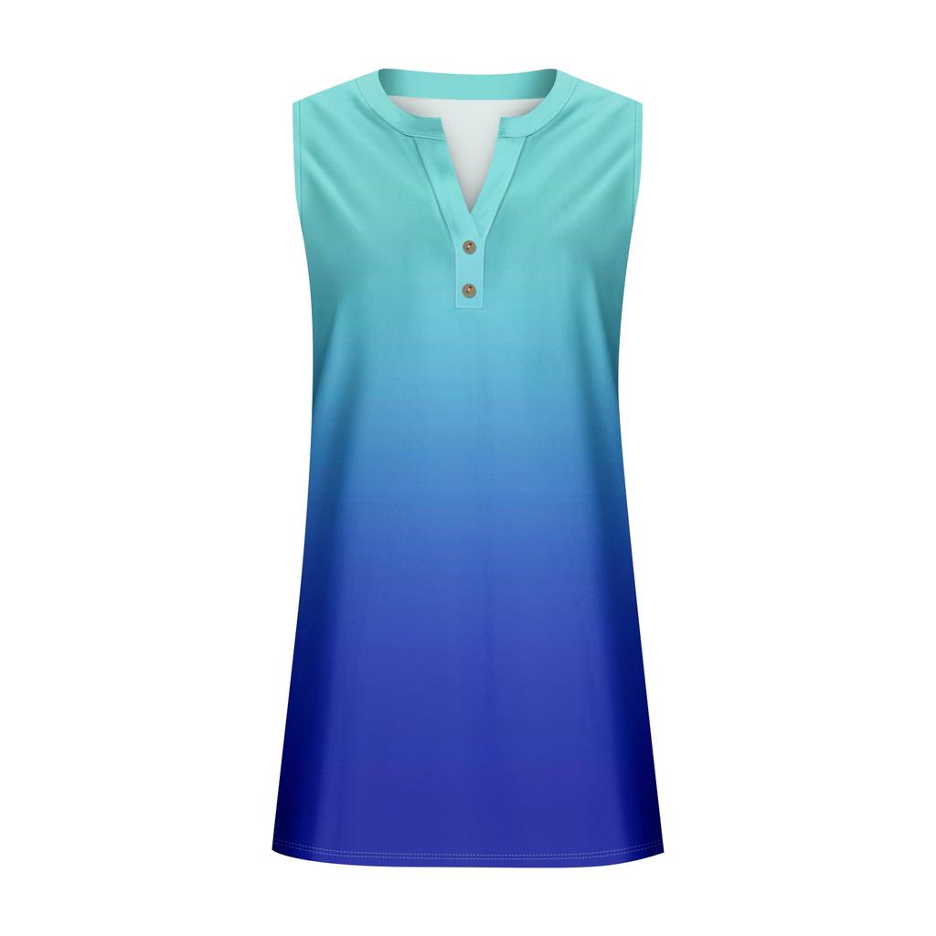 Damen Baumwoll- und Leinenkleid Sommer Ärmellos Bequem Reise Strandkleid Modische Frühlings- und Sommer-Urlaubskleidung
