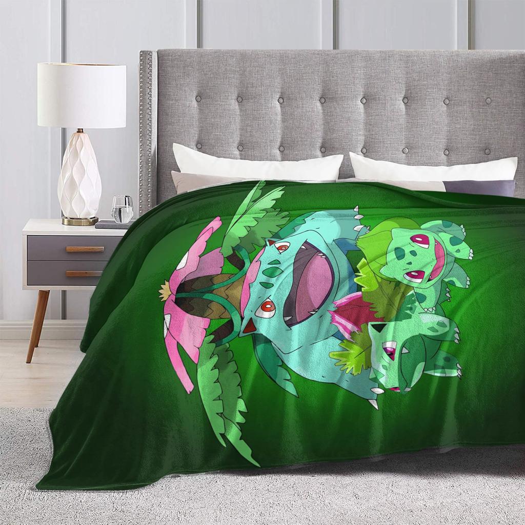 Bulbasaur Bloom Manga Blanket Quality Warm  Bedding Throws Winter Students Couch Chair Sofa Bed Fashion Bedspread