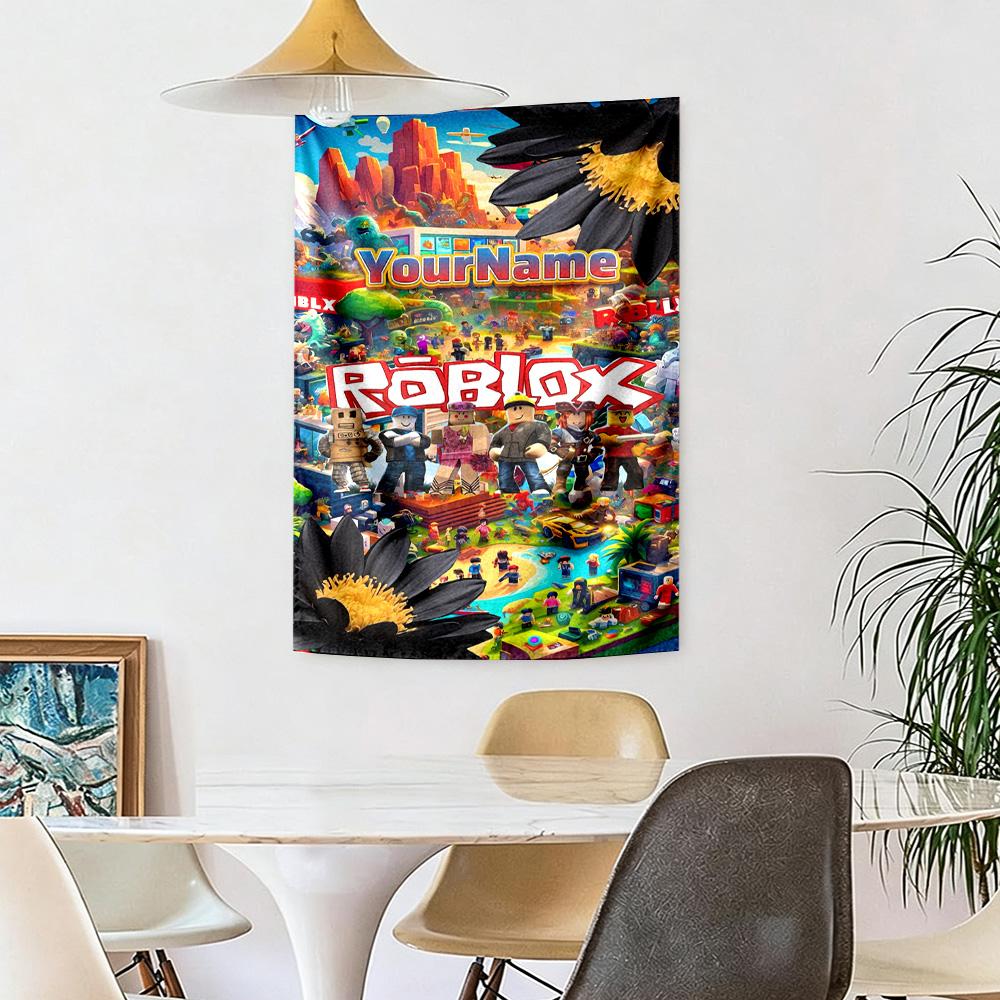 Roblox Custom Your Name Wall Decor Tapestry Art For Pet Memorial Birthdaywedding Party Backdrop Family Gift