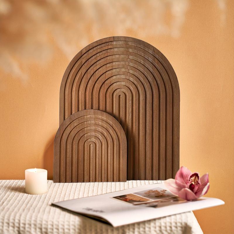 1PC Partition Wall Shelf Decorations Home Decor Jewelry Tray Modern Brown Decorative Tray Rustic Pine Wood Bohemian 2 Sizes