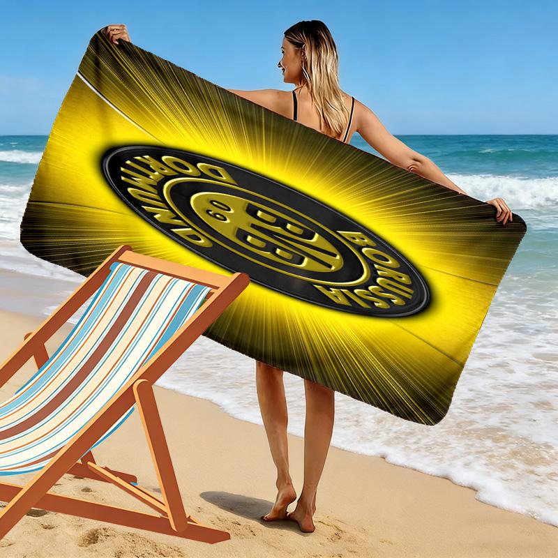 Vibrant BVB Logo Dynamic Background Beach Towel Outdoor Camping Beach Towel for Vacation Photos Quickdrying Swim Towel Swim Seaside Beach Comfort