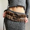 Punk Plush Belt PU Leather Y2K Waistband Simple Leather Fur Belt  Autumn/Winter