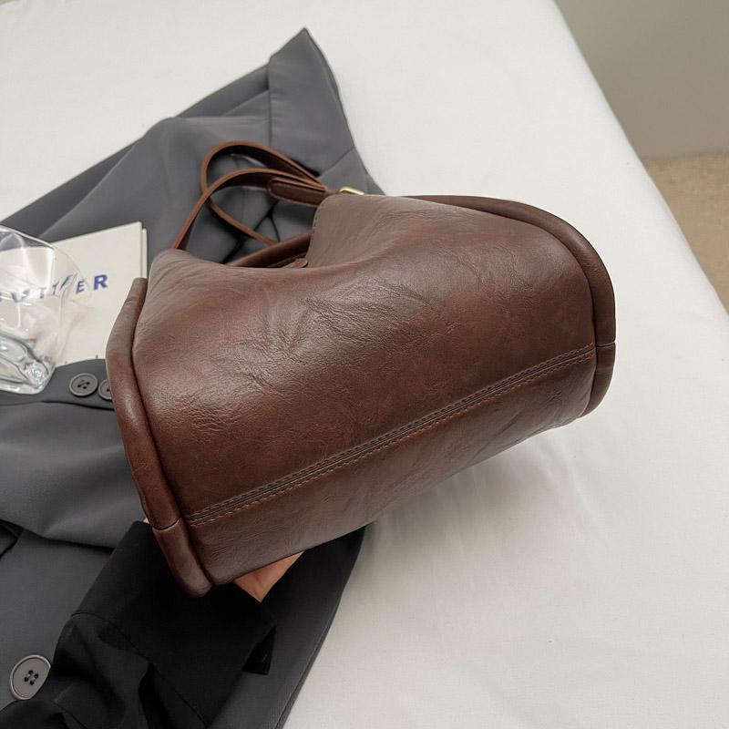 Women's New Shoulder Bag, Solid Color Artificial Leather Handbag, Fashionable Casual Crossbody Bag