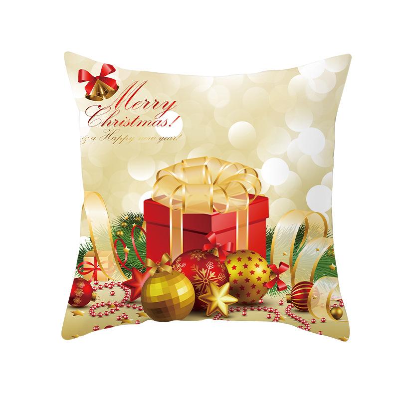 New Christmas Golden Ball Bell Pillow Cover Sofa Car Office Seat Cushion  Gold Series  Holiday Home Decoration