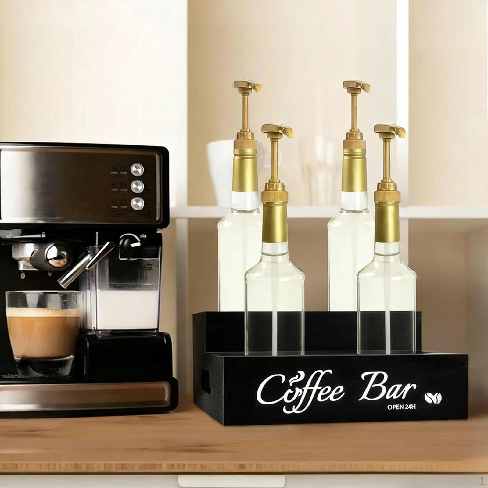 

Coffee Station Organizer Display Stand Accessories Decor Countertop Storage Shelf Wooden Easy