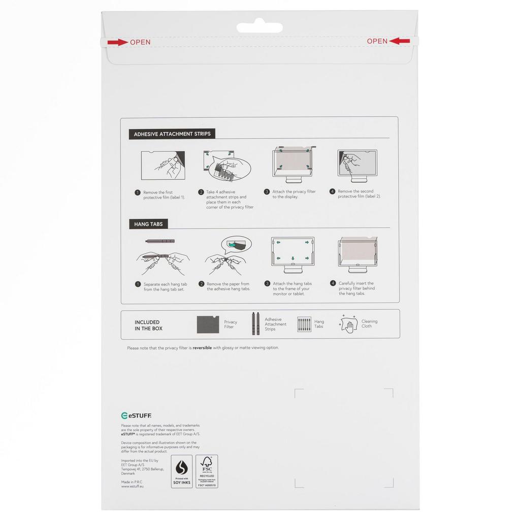 Estuff Privacy Filter 17.3" Frameless Laptop 43.9Cm