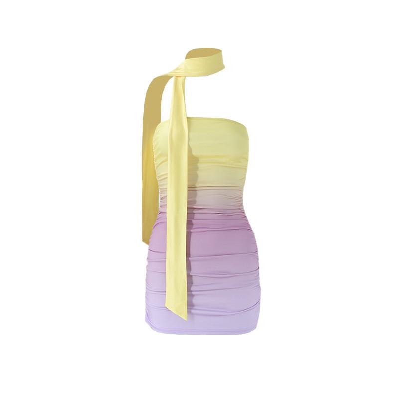 Sexy Womens Nightclub Dress With Gradient Pattern And Sleeveless Design For Summer
