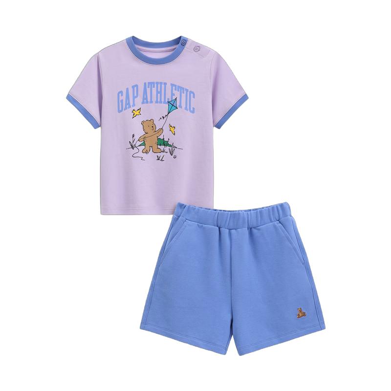 GAP Boys  Toddler Logo Bear Print Short Sleeve Set 110/56
