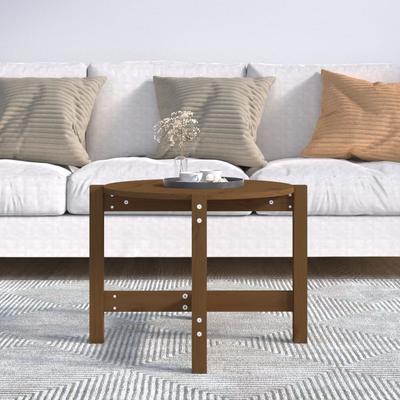 Coffee Table Honey Brown Ø 62.5 X 45 Cm Solid Pine Wood