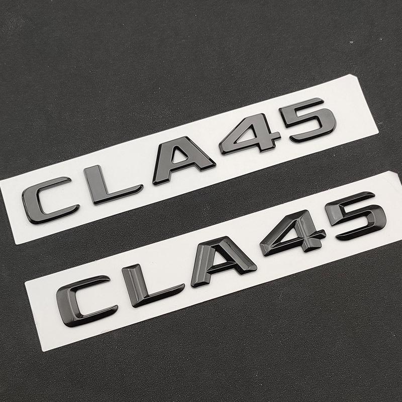 3D ABS Adhesive Black Chrome  CLA45 Emblem Letters CLA45 W117 Car Trunk Badge Decal For Mercedes CLA45 AMG C117 Accessories
