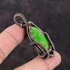 Colgante de Piedra Preciosa Turquesa Verde Cobre Joyería Envuelta en Alambre de Cobre Colgante Decente Joyería Hecha a Mano Colgante Envuelto en Alambre de Cobre Regalo Para Ella