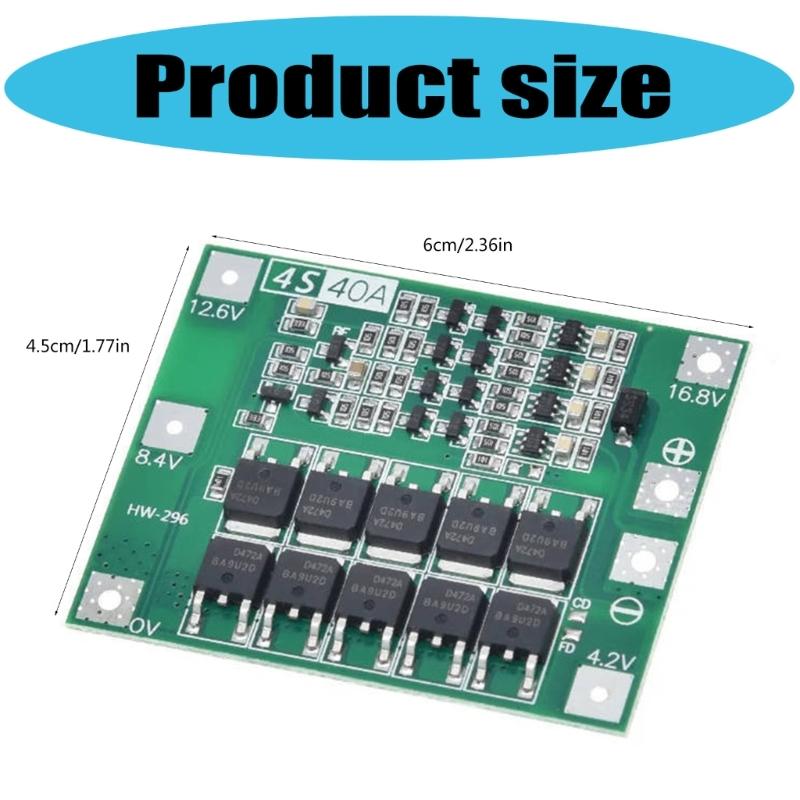 4S 40A 18650 Lithium Battery Protective Board 16.8V with Over Charge Discharge Over Current Protective Circuit Board