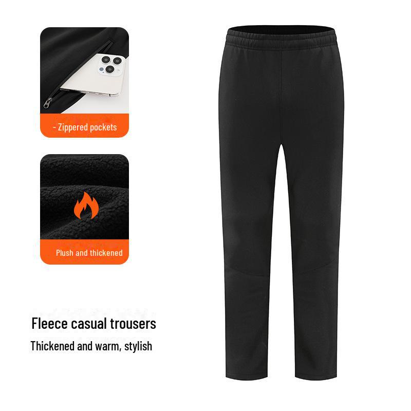 Pánské slim fit větruodolné kalhoty s velurovou podšívkou - ležérní, všestranné a teplé pro podzimní a zimní dojíždění