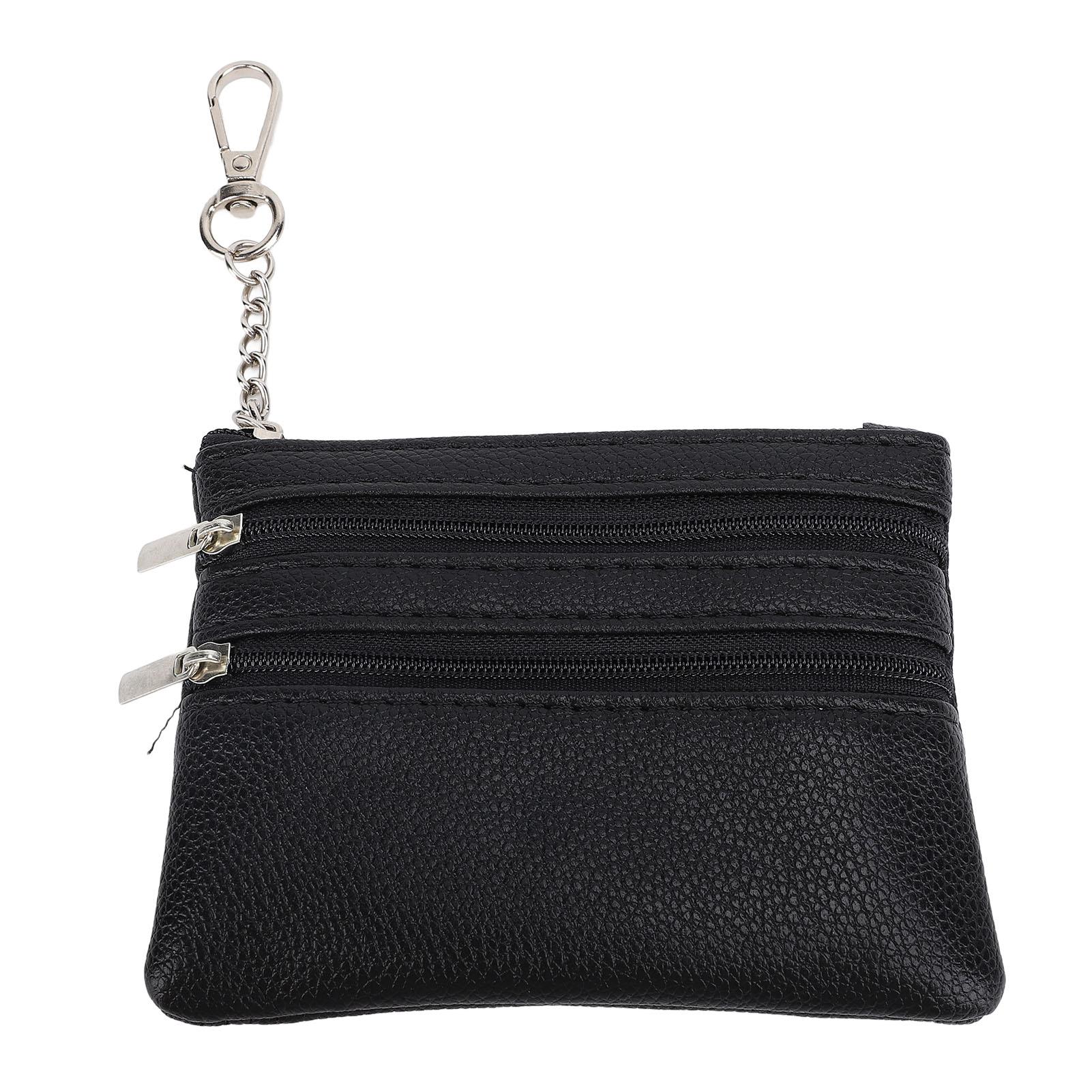 

Wrist Strap Purse PU Multiple Compartments Wristlet Purse with Nylon Braided Strap Rice White Bag чёрный