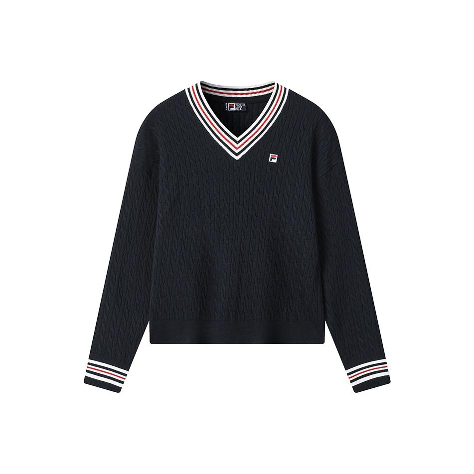 

Fila Наследие Мода Простой Повседневный Универсальный Удобный Ретро Стиль Колледжа Свободный Свитер с Длинным Рукавом Женский свитер F11W548419FNV M