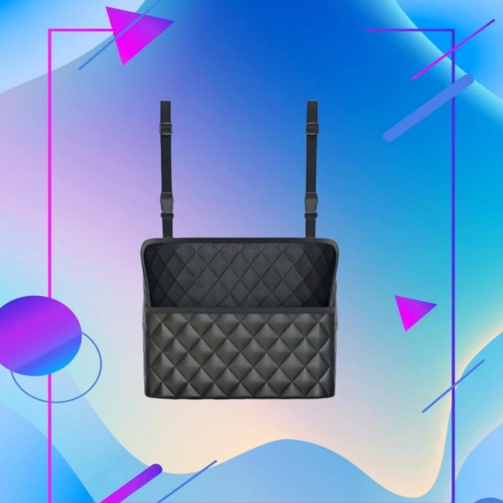 1pc Faux Leather Car Seat Back Organizer - Lightweight Storage Bag for Toys, Drinks, Books & Mobile Phone - Sleek Console Side Accessory