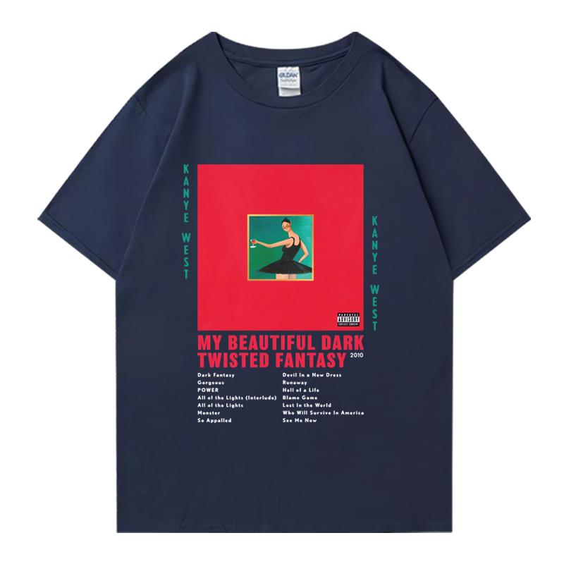 Rapper Kanye West My Beautiful Dark Twisted Fantasy 2024 T-Shirt Herren Damen Vintage Kurzarm T-Shirts Unisex Oversized T-Shirts