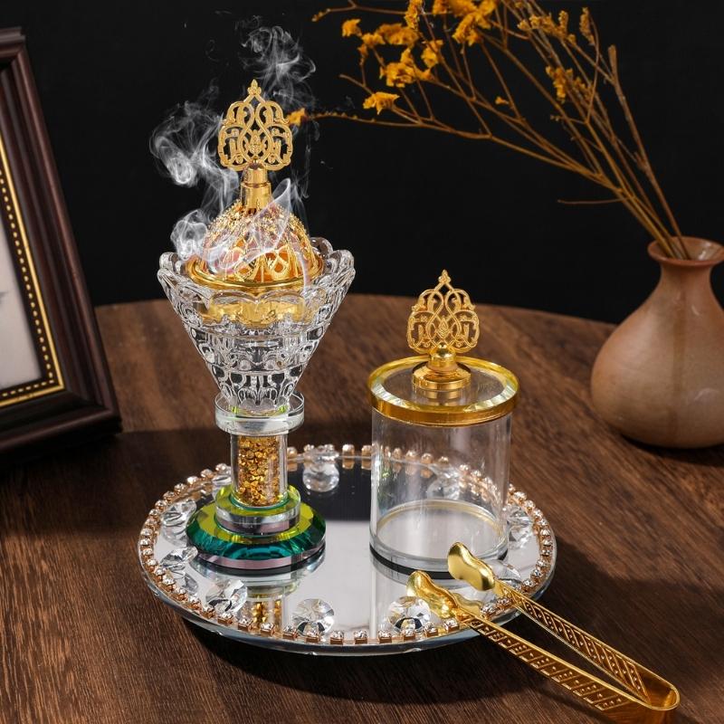 Artistic Rotating Incenses Burners Set With Jar For Yoga Room And Home Centerpieces Arabic Styles Table top Decors