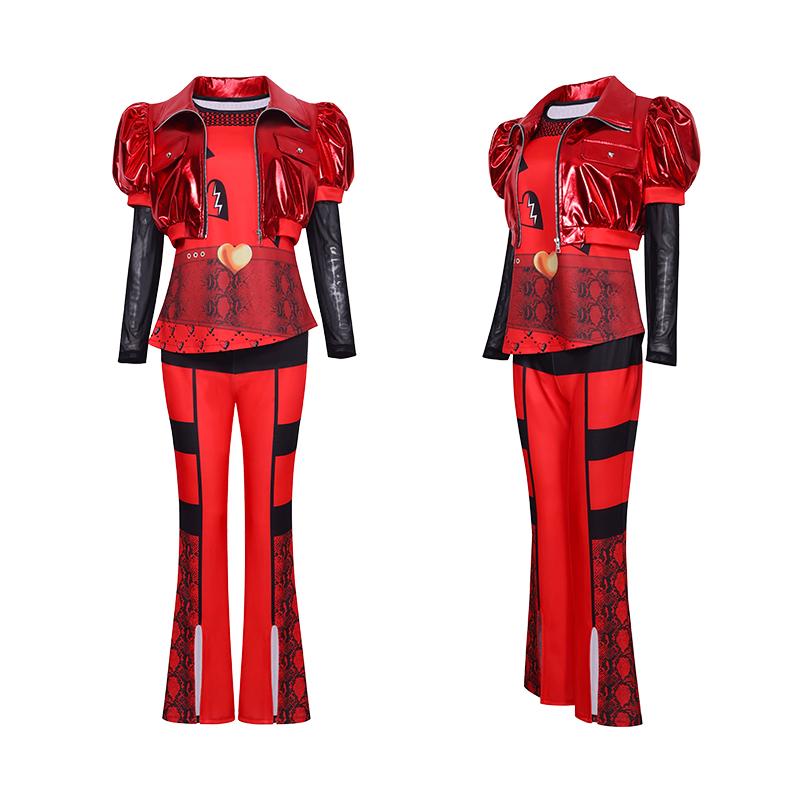 Anime Movie  Descendants 4 Red Cosplay Costume The Rise Of Red Accion Halloween Disguise Party Dress Up Suit For Woman
