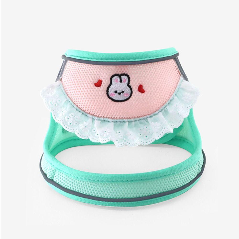 Drool Bib Design Dogs Collar Vest Breathable Pet Harness Leash Mesh Chest Strap Set Decoration