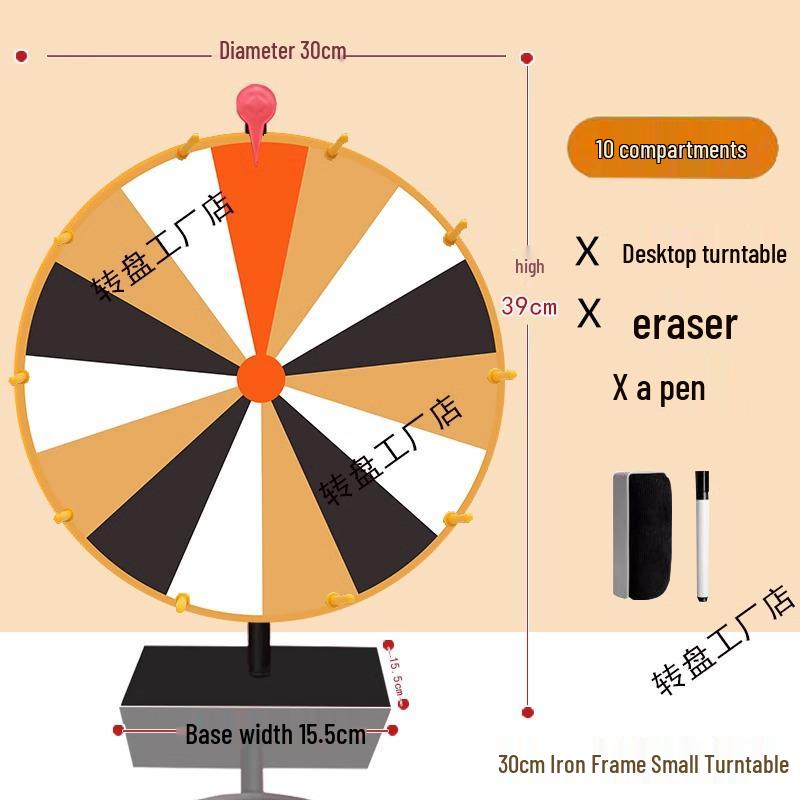 Entertainment Game Turntable: Wipeable Iron Lucky Lottery Spinner