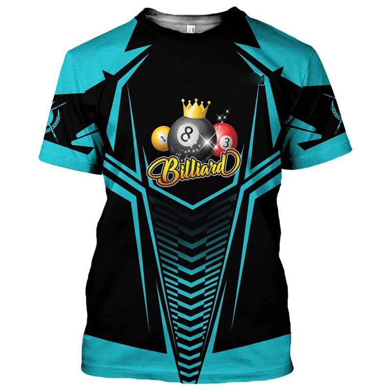 

Fashion Billiards Team 3D Print T-shirt For Men Regular Lines Design Round Neck Short Sleeve T Shirts Casual Sports Game Tee S