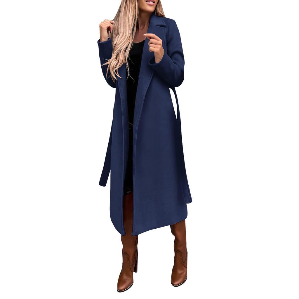 Cappotto Trench Lungo da Donna con Opzioni di Colore Multiple, Capospalla Elegante per Autunno e Inverno